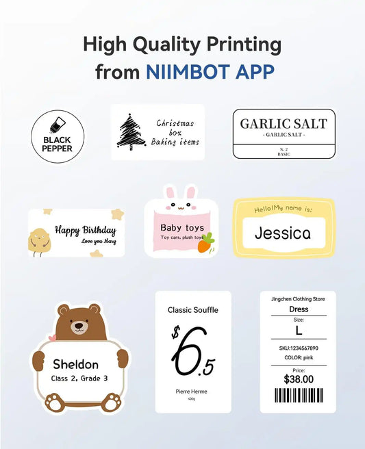 NIIMBOT B1 Thermal Label Maker | Small Business, Food, Office, Clothing & Transparent Labels