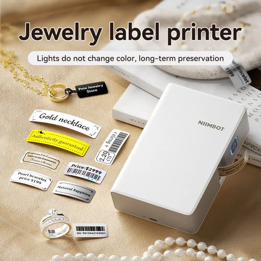 NIIMBOT N1 Jewelry Label Printer Portable Bluetooth Thermal Transfer Printer for Small Business Jewelry Price Tags, Waterproof Stickers