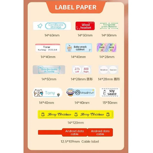 NIIMBOT N1 Pure Color Label Stickers, Durable PET Material, No Fading