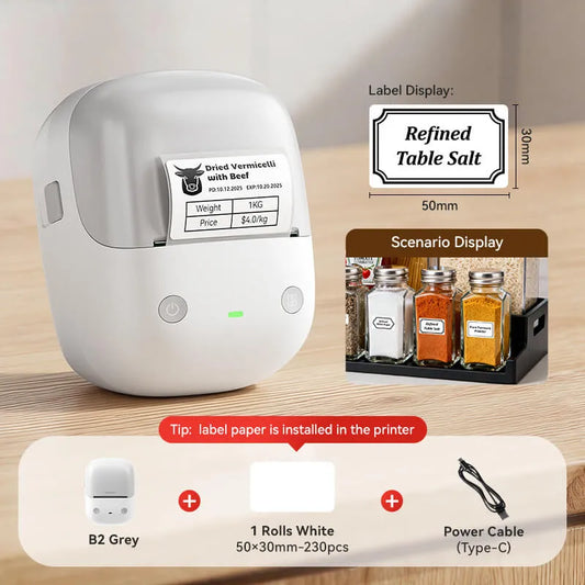 NIIMBOT B2 Label Maker, Thermal Label Printer, Portable Inkless Label Makers for Home/Office/Business