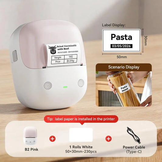 NIIMBOT B2 Label Maker, Thermal Label Printer, Portable Inkless Label Makers for Home/Office/Business