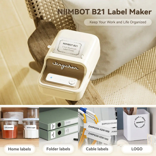 NIIMBOT B21 Bluetooth Thermal Label Printer, Efficient for Home, Office, Business