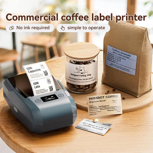 NIIMBOT M2 Thermal Transfer Label Maker, Smart Color Printing with Phones & PC for Coffee Shop, Cup & Bean Bottle